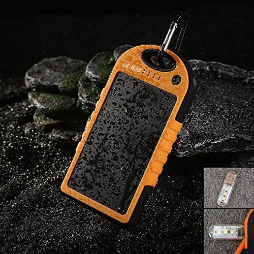 JJF Bird TM LED USB light and Solar Panel Charger 12000mah Rain-resistant Waterproof Shockproof Portable Dual USB Port Portable Charger Backup External Battery Power Pack for Iphone 6 4 4s 5 5sipod, Ipad Ipad Mini Retina(apple Adapters Not Included), Samsung Galaxy Note 2, Note 3, S2 S3, S4, S5, Blackberry Z30, Z10, Q10, Q5, Asus Nexus 4, 5, 7, 10, HTC One V, X, M8, M7, Mini, Max, Motorola Moto G, X, E, Droid, Lg G2, G3, Sony Xperia, Nokia Lumia, Icon, 521, 520, 920, 1020, 1520 (Orange)