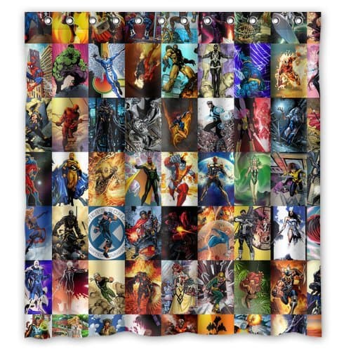 Custom Marvel Super Heroes Collection Polyester Waterproof Shower Curtain Personalized Bath Curtain Bathroom Accessories 66 x 72 Inch