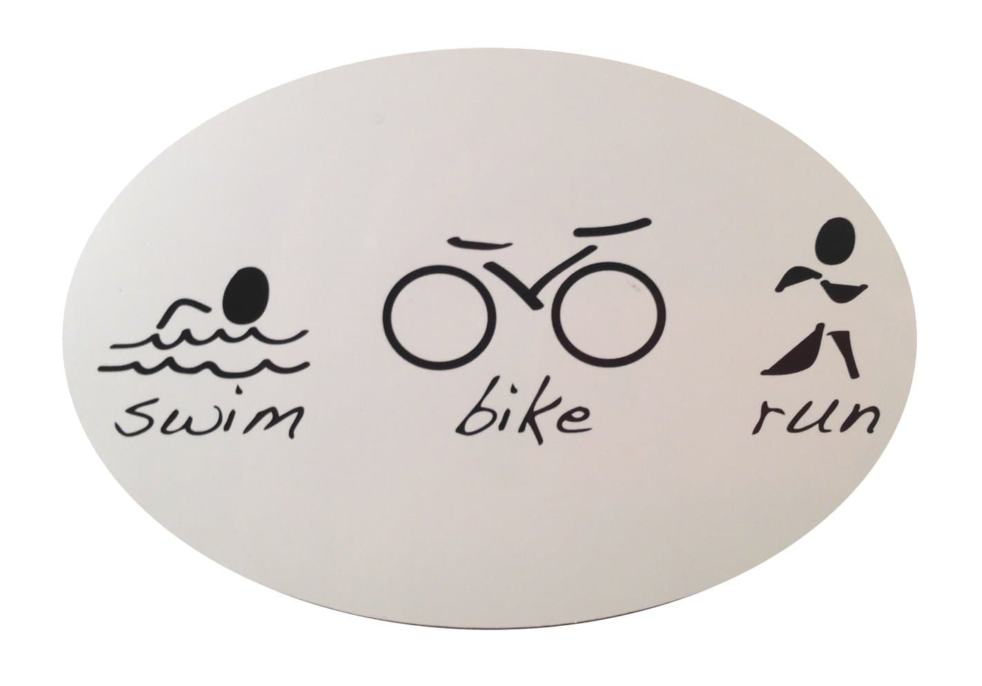 Black and White Car Triathlon Magnet