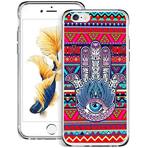 Design Case for iPhone 6s Plus 6 Plus,Merciey Clear TPU Hamsa Hand Personalized Customization Pattern Protective Cover, iPhone 6s Plus 6 Plus Case