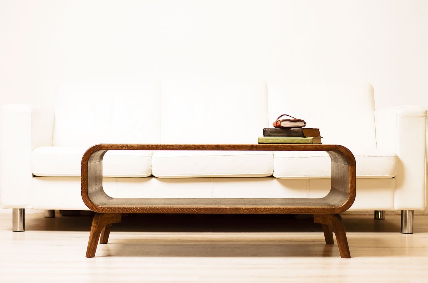 Modern Midcentury Coffee Table Solid Wood Coffee Table Living Room Small Sofa Side End Low Table With Shelf Handmade Retro Scandinavian Oak