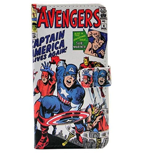 TPACC Case for iPhone SE 3 2022/2020 iPhone SE 2th, iPhone 7 / iPhone 8, Slim Folding Leather Wallet Credit Slots Stand Cover for Kids, Cartoon Comic Superhero Alliance