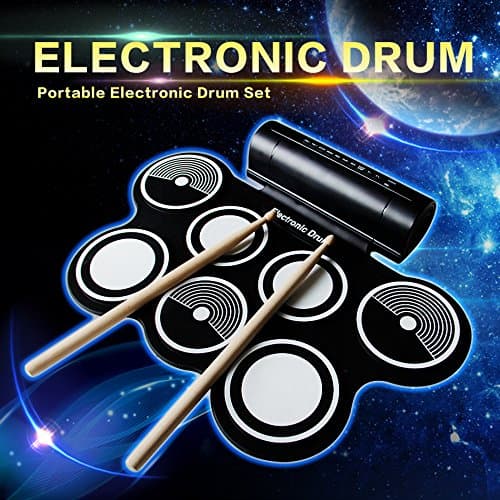 7-Pad Electronic Drum Kit for Drum Practice and Friends' Gathering Multifunctional Portable Professional Jazz Drum