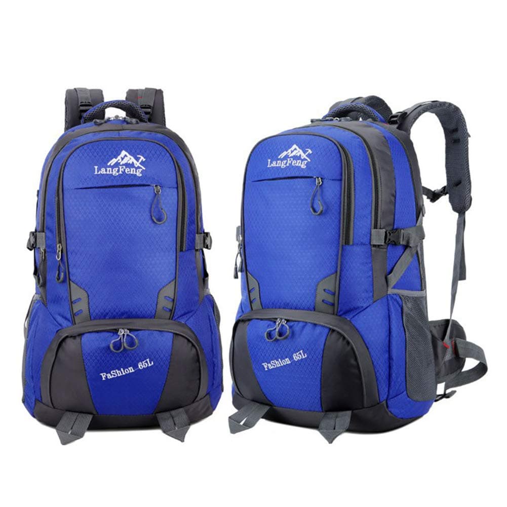 She charm 65L Internal Frame Backpack Hiking Travel Backpack Camping Rucksack Extra Large, Hiking Backpack for Men and Women,Blue