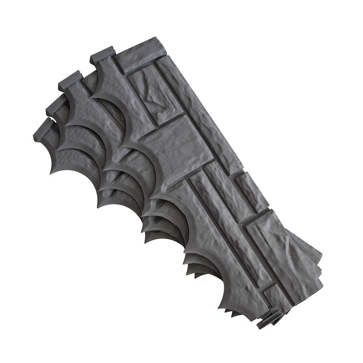 KCT 1 Pack - Grey Brick Wall Garden Border Edging - 4 Pieces Total