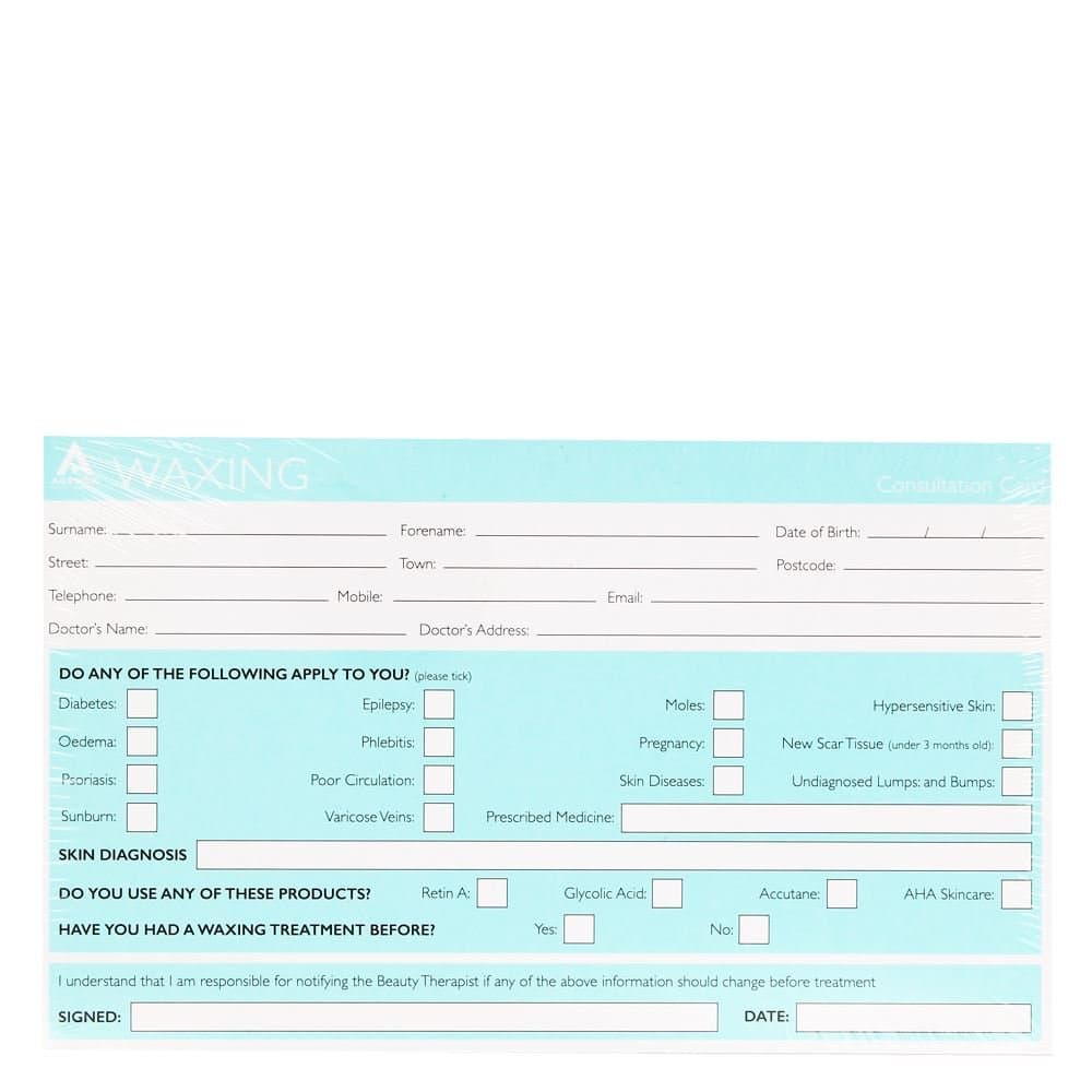 Agenda Record Cards Waxing