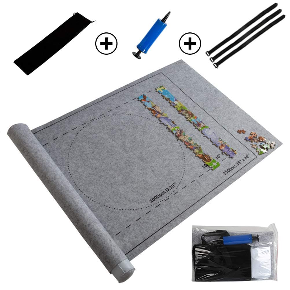 Puzzle Roll Jigsaw Storage Felt Mat, Jigsaw Puzzle Roll Mat Puzzle Store Mat Felt Mat For Up to 1500 Pieces Puzzles Travel Storage bag