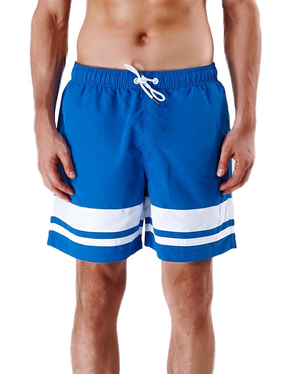 Mens Striped Swim Trunks