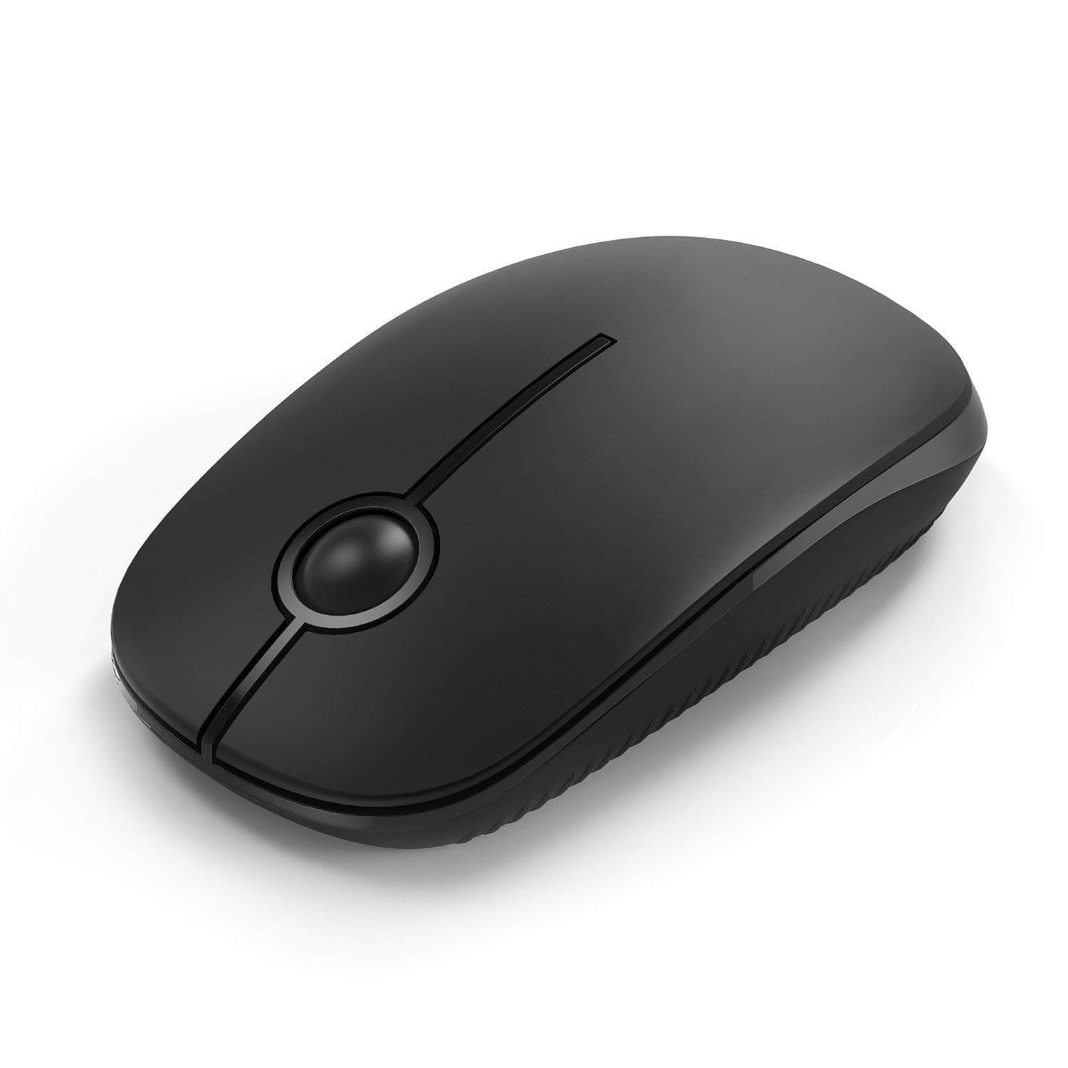 Wireless Mouse, Jelly Comb MS001 2.4G Computer Mice with Nano Receiver for PC/Desktop/Laptop (with USB ports) and Windows/Mac/Linux, Silent & Smooth, Basic Design (Black)