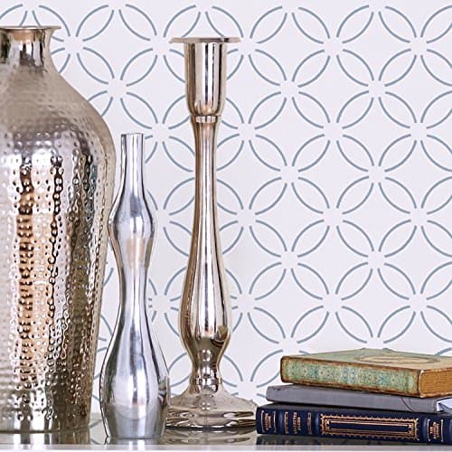 Extra Large CIRCLES ALLOVER WALL STENCIL (Size 24" x 38") IDEAL for Bathroom, Kitchen, Bedroom, Living Room, Outdoor Floors + More (Wallpaper Stencil)