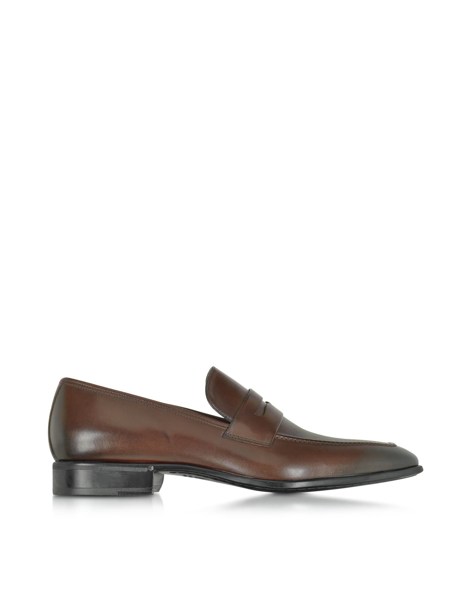 41335mqdarkbrown leather loafers