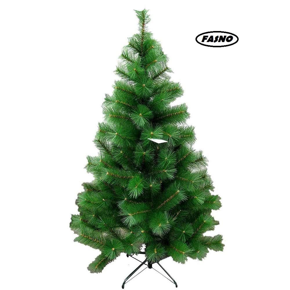 FASNO Christmas Tree Xmas Tree with Solid Metal Legs,Light Weight, Perfect for Christmas Decoration Included Free 50 PCs Decorative Toys (5 FEET, Green)