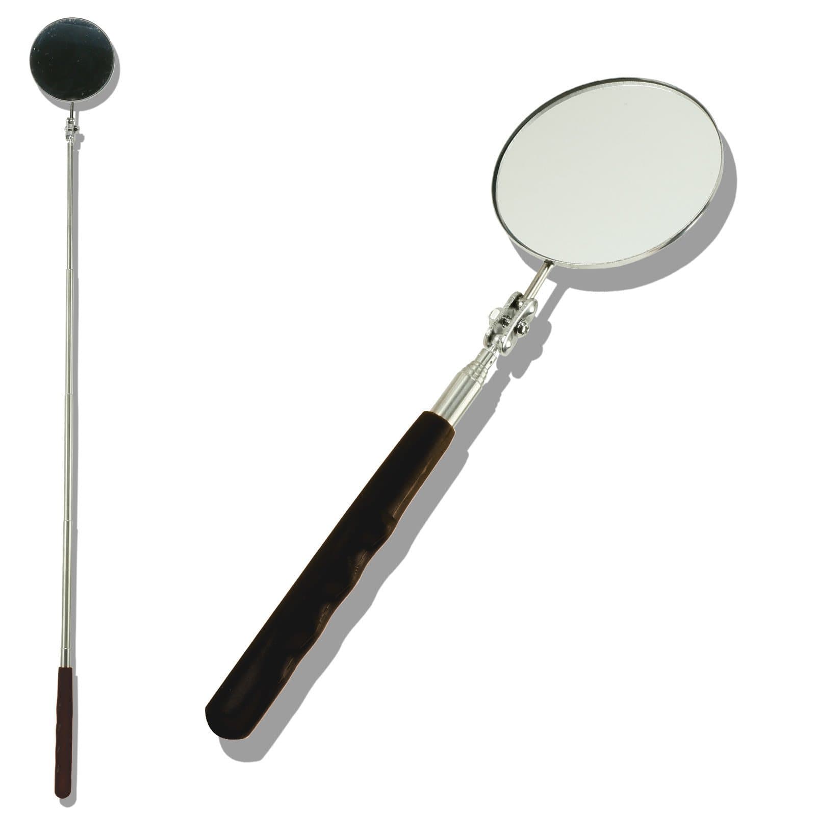 3-1/2" Telescoping Inspection Mirror - Extends to 30" - Adjust to Any Angle