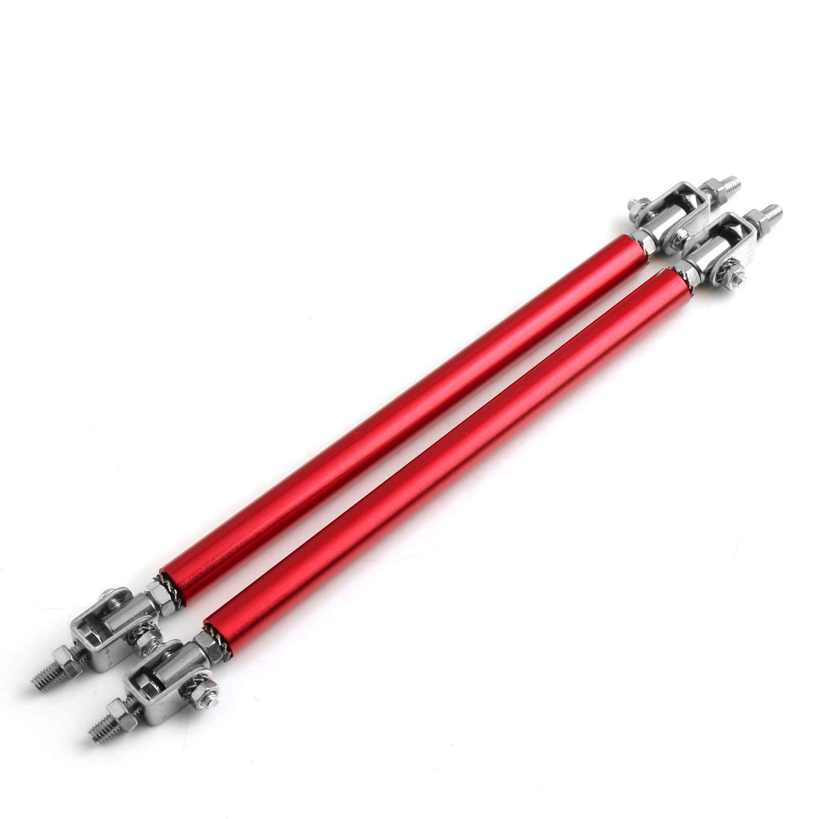 Idain One Pair Adjustable Front Bumper Lip Splitter Strut Tie Bar Strut Rod 150mm,Red