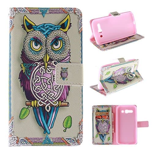 C9 Case Alcatel One Touch Pop C9 Kickstand Case,Bat King Big Eyes Owl Pattern Premium Leather Wallet Flip Kicstand Case Cover With Magnetic Closure For Alcatel One Touch Pop C9