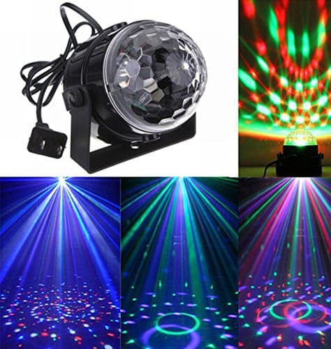 Disco Light, Sounds Affect LED Crystal Magic Rotating Ball Strobe Light