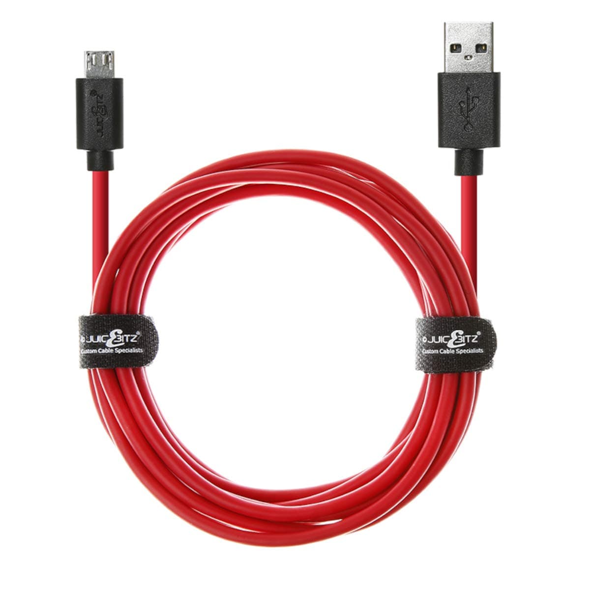 JuicEBitz 4m/13ft FAST 2.4A Micro USB Charger Cable compatible with Android Phones & Tablets: Samsung Galaxy A10 S7 S6 S5 Tab S2 TabA/LG W30 K50 / Cubot/HTC/Sony Xperia (Red)