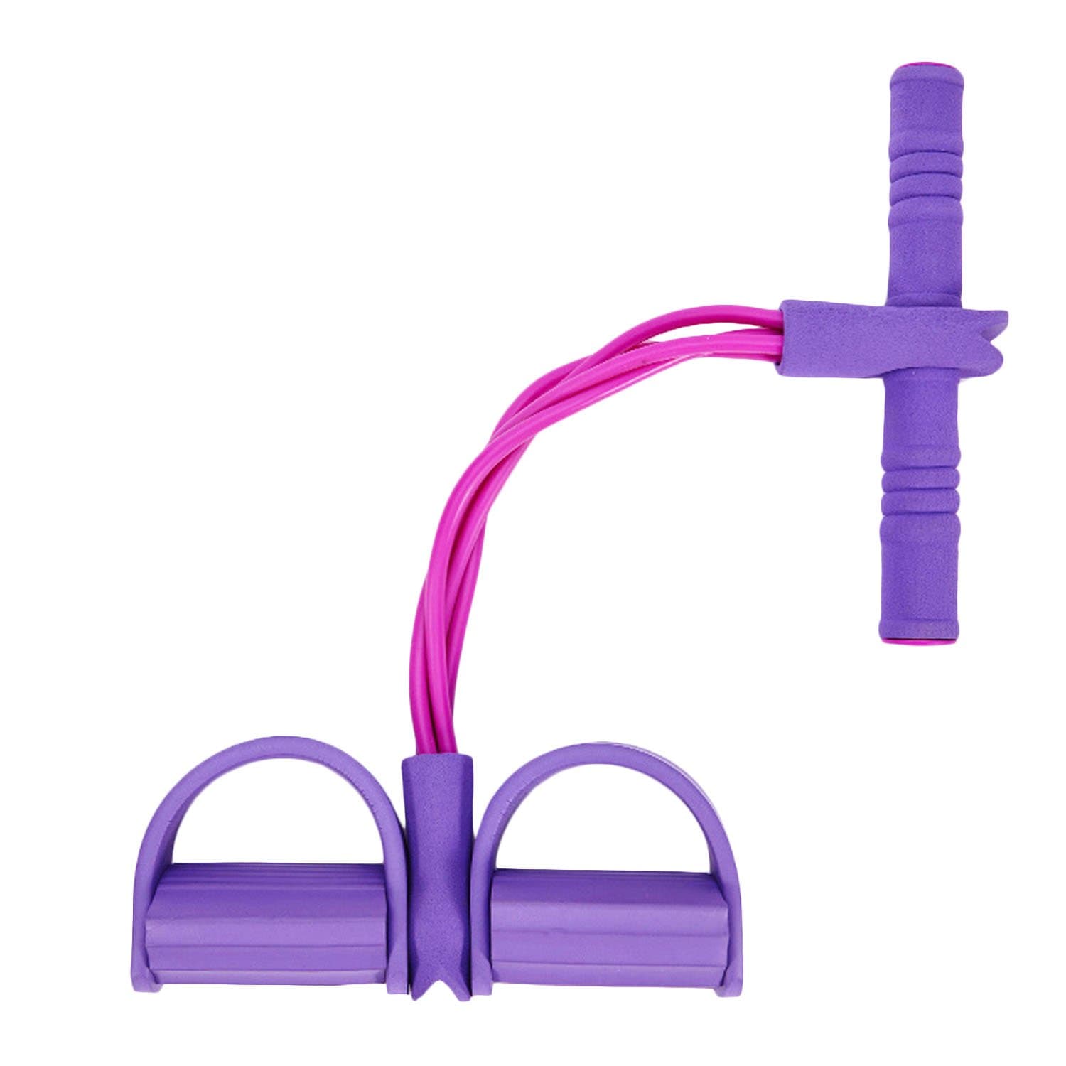 Beetest® Training Resistance Multifunctional 4 Tube Leg Exerciser Pull Rope Yoga Fitness Foot Pedal Pull Ropes Sit-Up Expander Bodybuilding Bands for Home Gym Equipment