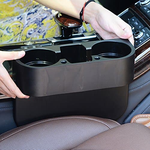 Drink Holder coffee Console Side Pocket with pen hole,Auto Front Seat Organizer Car Console and Seat Gap Cup/ Mobile Phone Holder Storage Pocket Box Cage coffe catcher for car