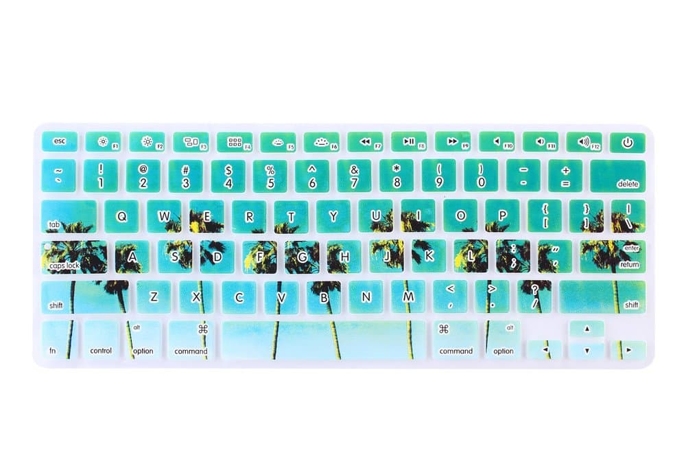 Green Palm Tree Pattern Keyboard Cover Mac Silicone Protector Skin for Macbook Air 13" Macbook Pro with Retina Display 13"15" 17