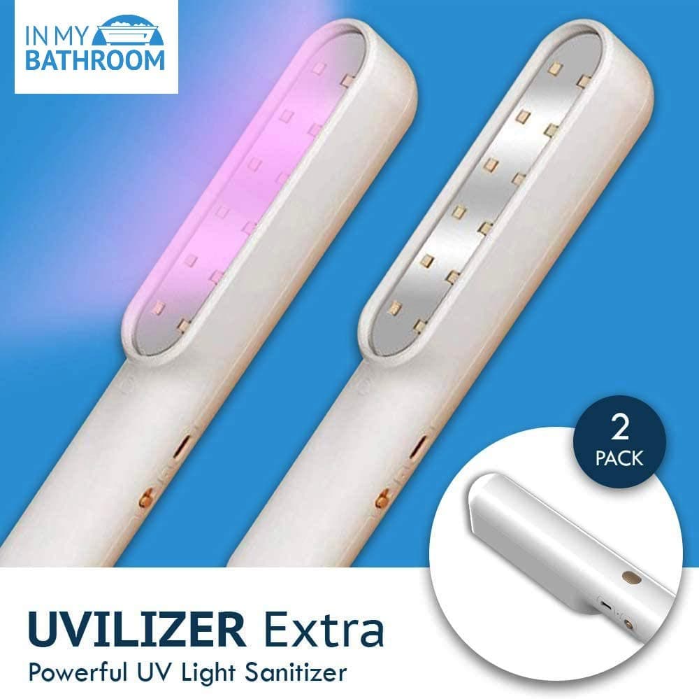 UVILIZER Extra (2 Pack) - UV Light Sanitizer & Ultraviolet LED Disinfection Lamp (Portable UV-C Sterilizer Wand | UV Cleaner for Home, Bathroom Car, Travel, Air | US Stock)