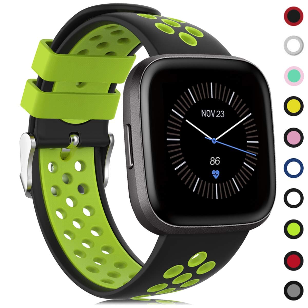 Unodrm Strap Compatible for Fitbit Versa Strap/Versa Lite/Versa 2 Strap Women Men, Silicone Replacement Wristband Compatible for Fitbit Versa/Versa 2/ Versa Lite/Versa SE Smartwatch (No Watch)