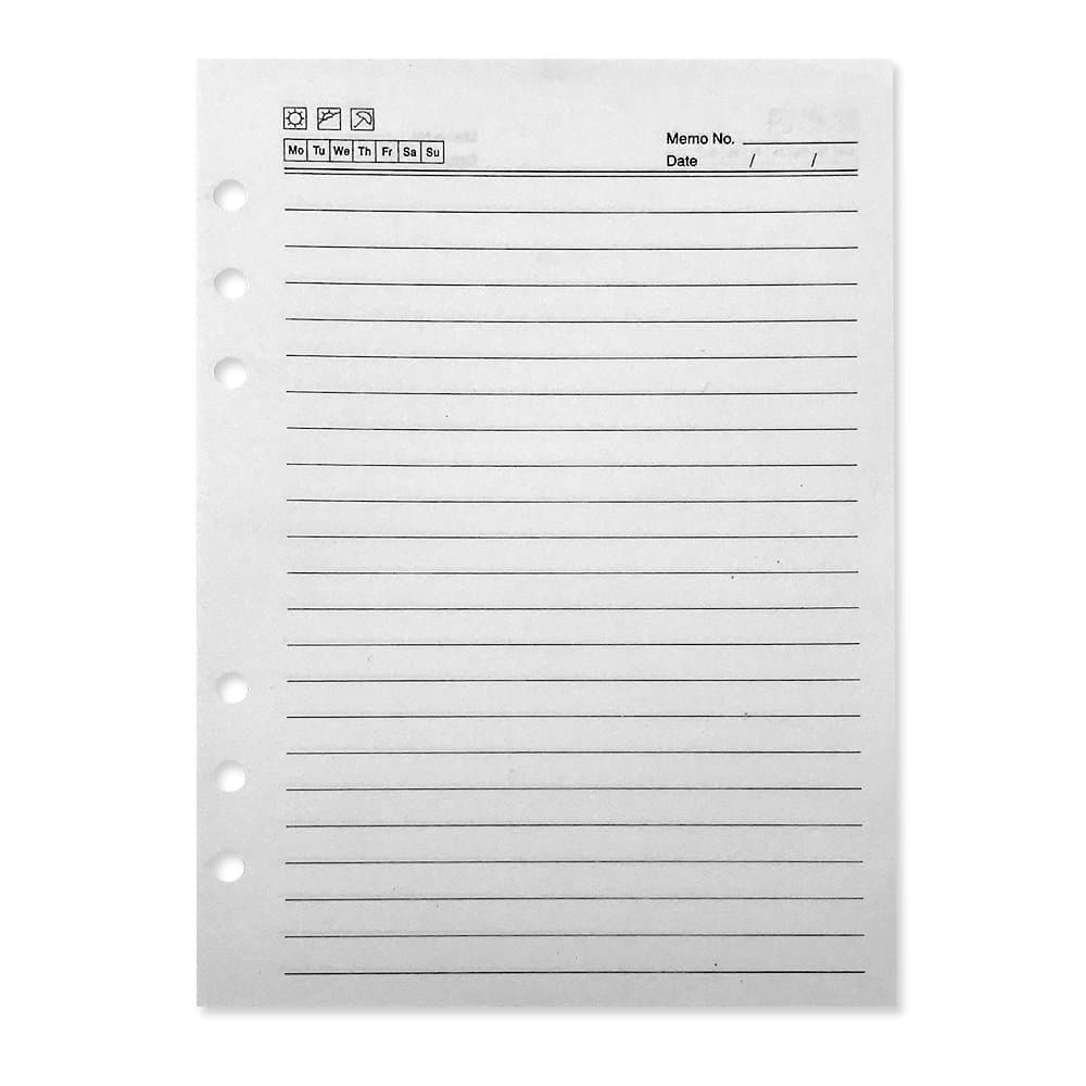 KHHK Back to School Refillable Paper for Diary Notebook A5 Size(21 x 14cm) Filler Paper, 6-Hole Punched, Loose Leaf Papers, 70 Sheets/Pack (Notebook Refillable Paper)