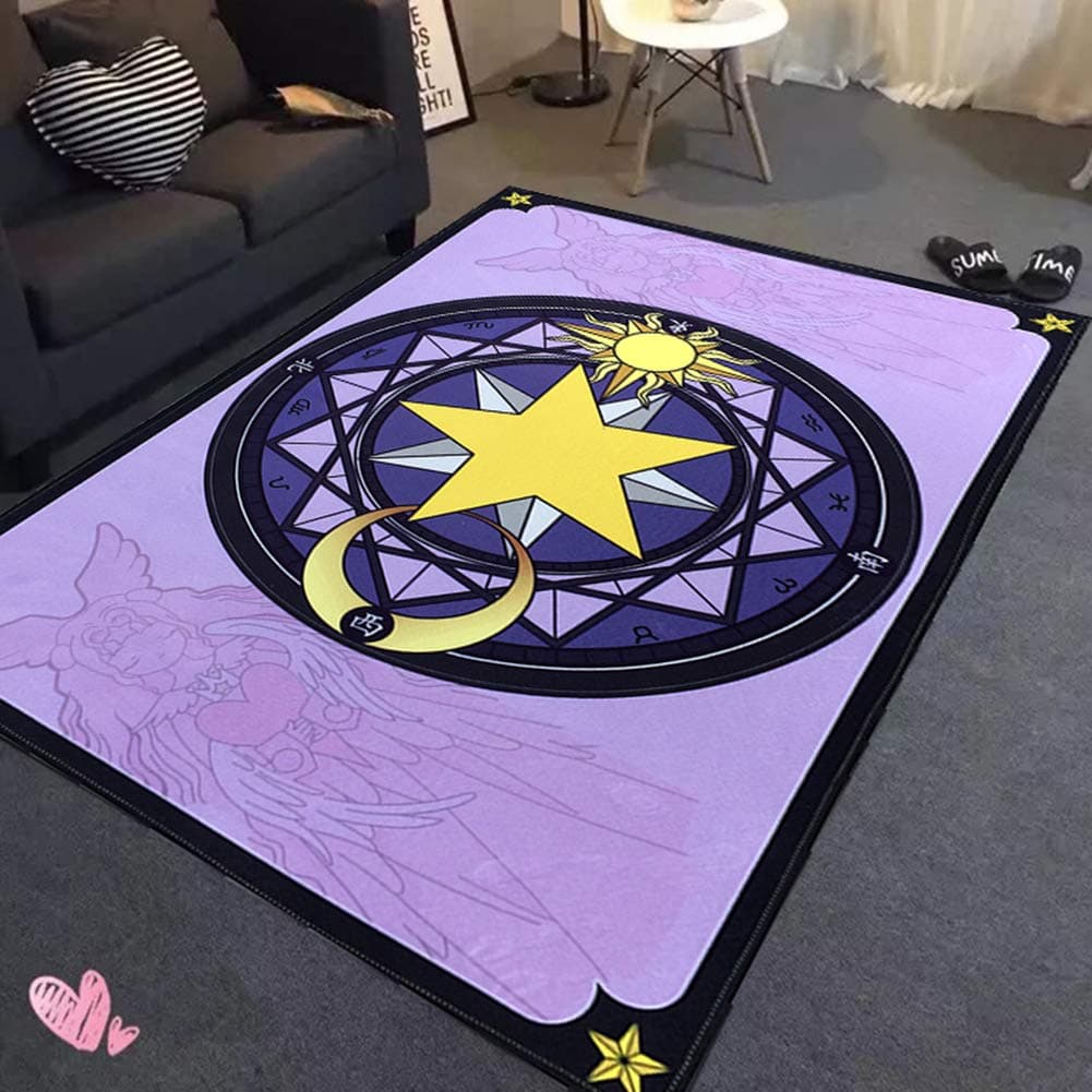 CARBUY Cartoon Magic Array Anime Rectangular Play Mat Rug,not-slip Crawling Mat Bedroom Living Room Door Mat Cute Pink Baby Game Rug B 100x160cm(39x63inch)