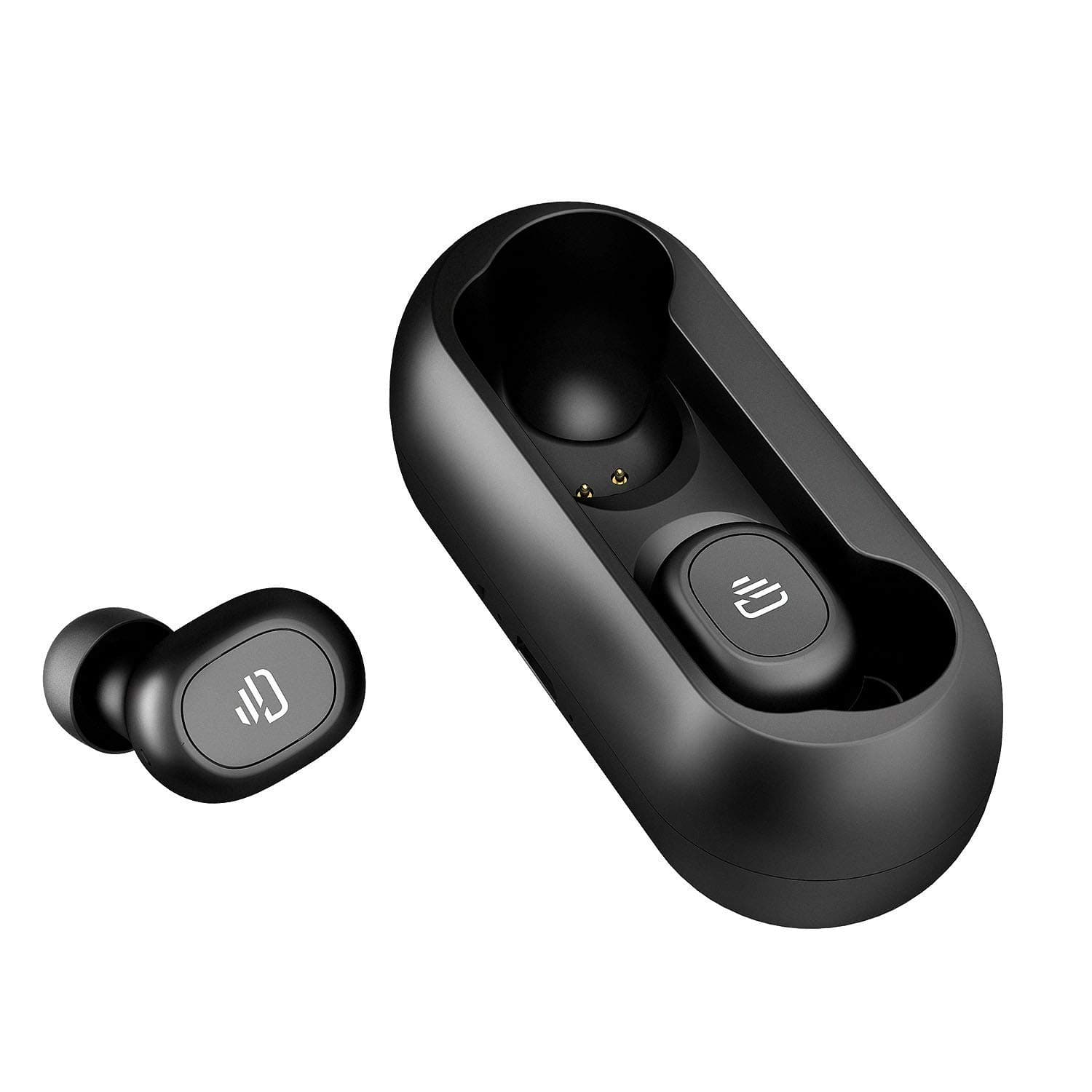 Dudios Bluetooth 5.0 Wireless Earbuds, Zeus Air True Wireless Headphone HiFi Stereo Sound Mini in-Ear Sweatproof Headset (One-Button Control, Binaural Call, 4 Hrs Music time, Auto Pairing)-Black