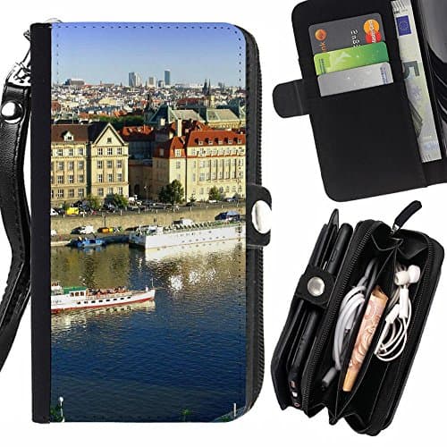 Peach Tech Flip PU Leather Wallet Pouch Protective Skin Case Cover Credit Card Slots for Blackberry Leap / Prague Vltava