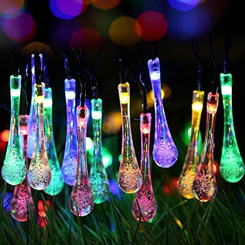 New Multi Color 30Led LED Solar Water Drop String Light For Christmas Party Garden Tree Decorative LA set036
