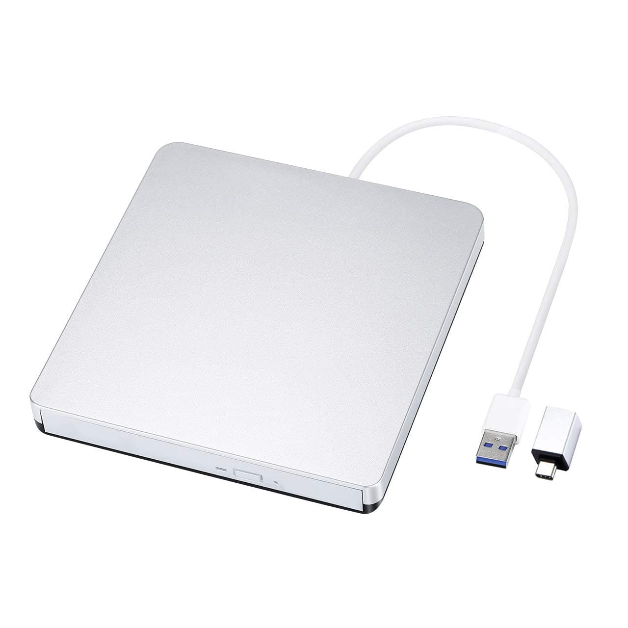 [Updated Version] Patuoxun External DVD CD Drive with USB 3.0 and Type-C Interface, Portable CD-RW/DVD-RW Burner and Reader, Compatible with Windows, Laptop, Mac, Macbook Air/Pro, Apple, iMac, PC