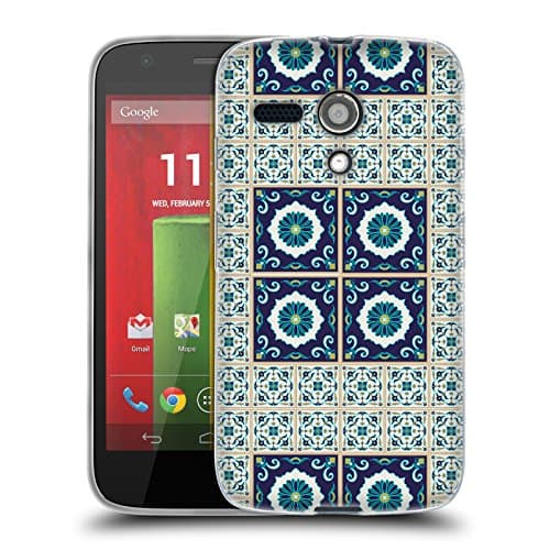 Official Iuliia Lelekova Spanish Ceramic Tile Patterns Soft Gel Case for Motorola Moto G (1st Gen)