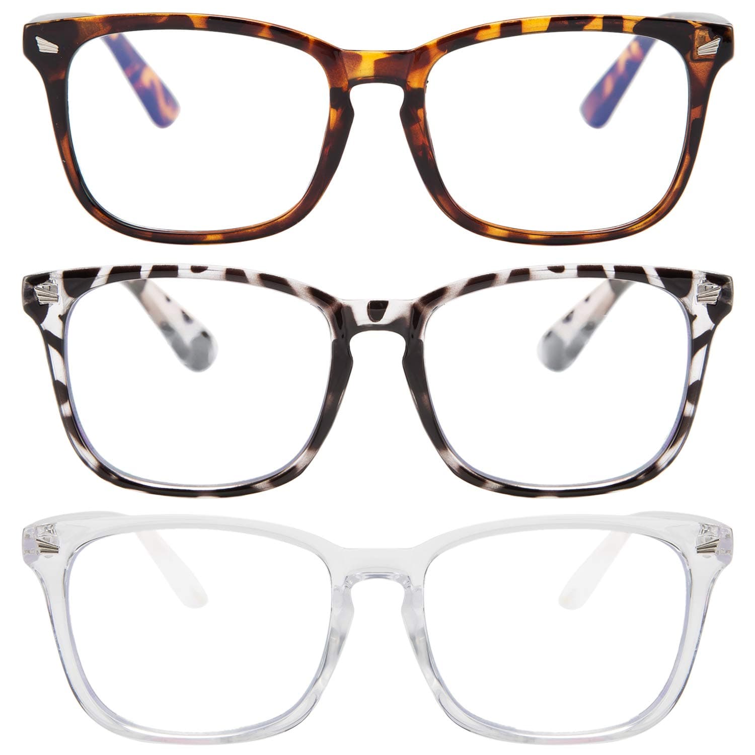 Karsaer Blue Light Blocking Glasses 3 Pack Computer Gaming TV Phones Anti Eyestrain for Women Men