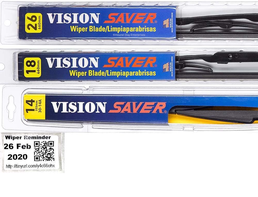 Windshield Wiper Blade Set/Kit/Bundle for 2004-2009 Toyota Prius - Driver, Passenger Blade & Rear Blade & Reminder Sticker (Vision Saver with Vision Saver Rear)