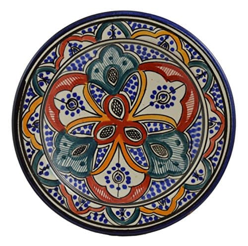 Ceramic Plates Moroccan Handmade Appetizer Tapas Serving Decorative 8 inches Round