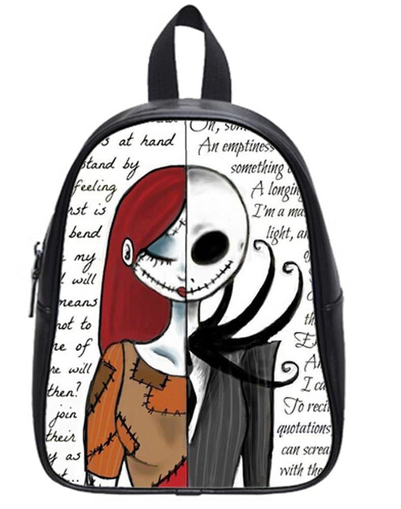Soft PU Backpack School Bag Travel Bag Jack Skellington Pattern- Medium