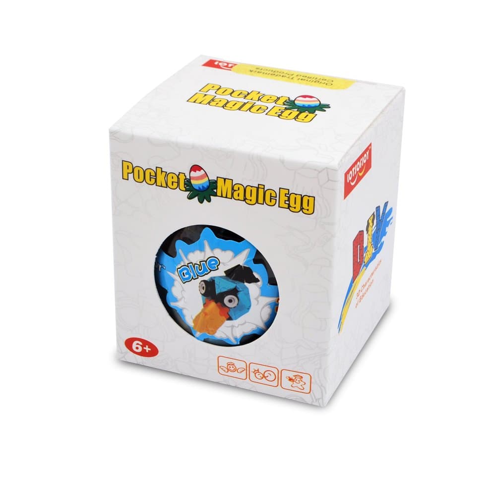 LOTSOFJOY Pocket Magic Egg Series 3D Blue Bird Head Toy Connection Type Building Blocks