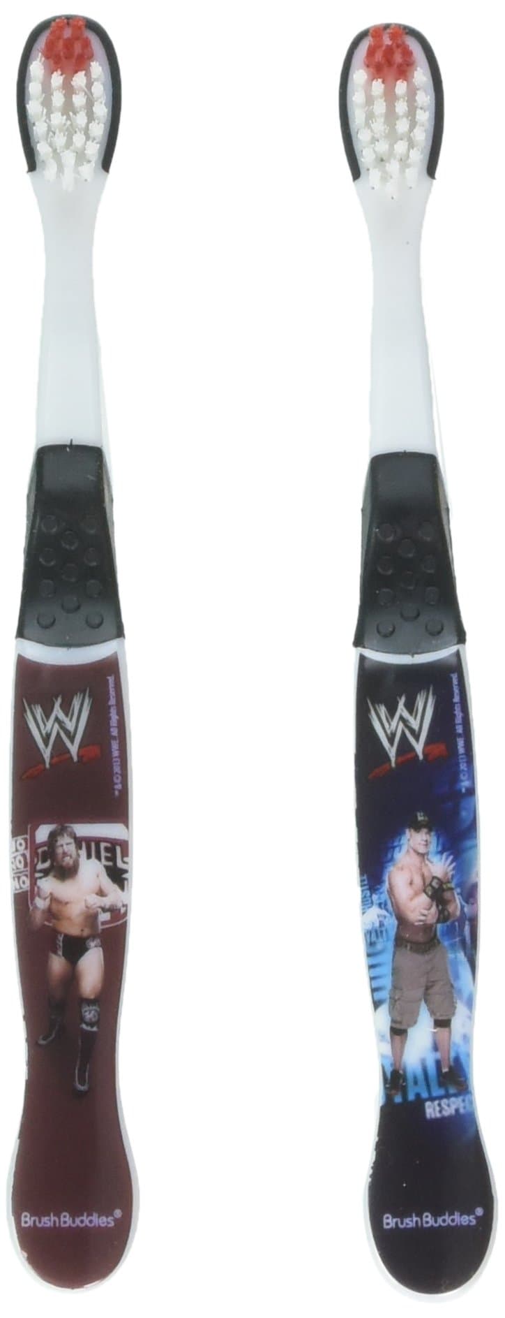 WWE John Cena, CM Punk, and Daniel Bryan Toothbrushes - 2 Pack - Assorted Styles and Colors, Wrestlers May Vary