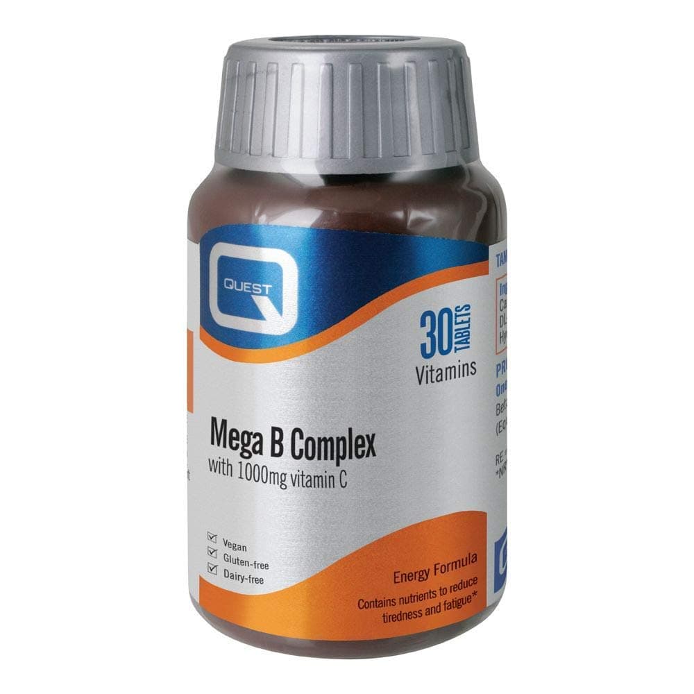 Quest Mega B Complex with 1000mg Vitamin C 60 Tablets (Pack of 3)
