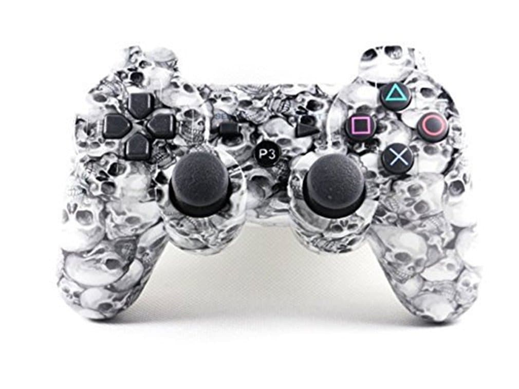 SongChao Wireless Bluetooth Double Vibration Remote PS3 Controller for Playstation 3. (skulls)