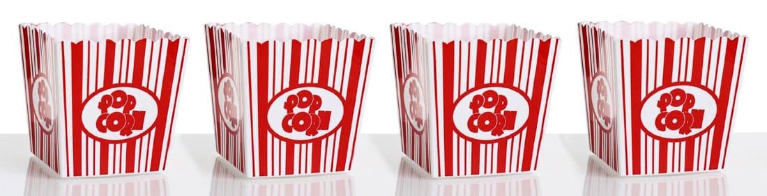Mini Popcorn Containers - Set of 4