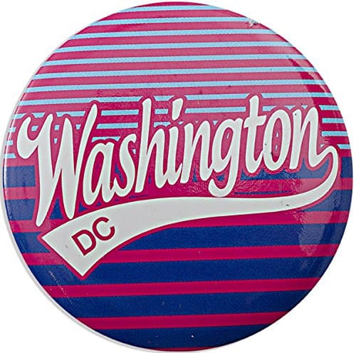 Robin Ruth Magnet Round Washington DC Script Pink Purple