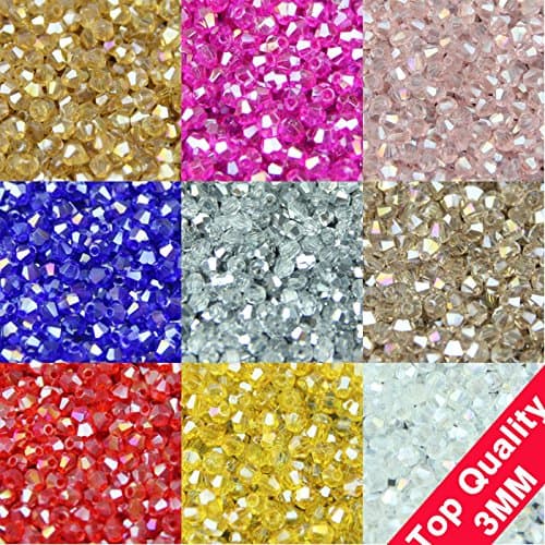 TOP quality 3mm 200pcs AAA Bicone Upscale Austrian crystals beads loose ball supply AB color plating bracelet Jewelry Making DIY