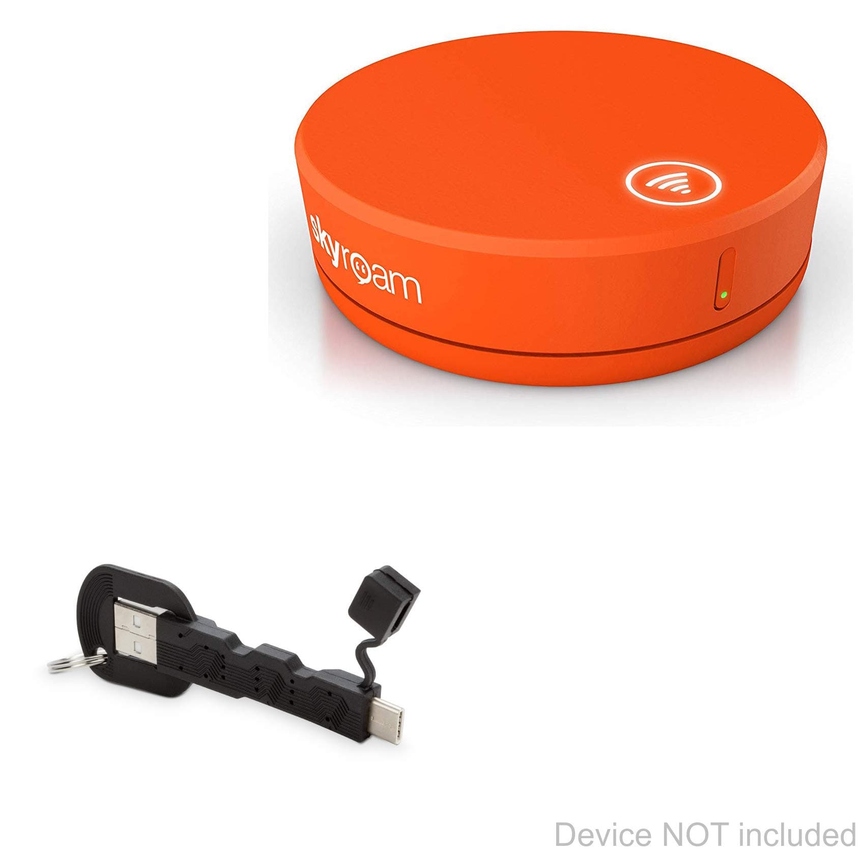Skyroam Solis Global WiFi Hotspot Cable, BoxWave® [USB Type-C Keychain Charger] Key Ring 3.1 Type C USB Cable for Skyroam Solis Global WiFi Hotspot - Jet Black
