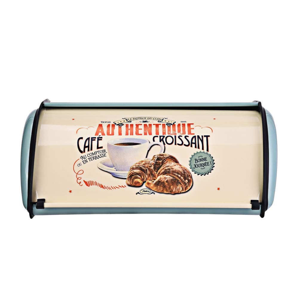 Shotbow Metal Bread Box Bin with Roll Top Lid Bread Storage Bread Holder for Kitchen Countertop Bread Keeper Storage Containers Home Kitchen Gifts for Bread, Dinner, Pastries, Baked Goods (Blue)