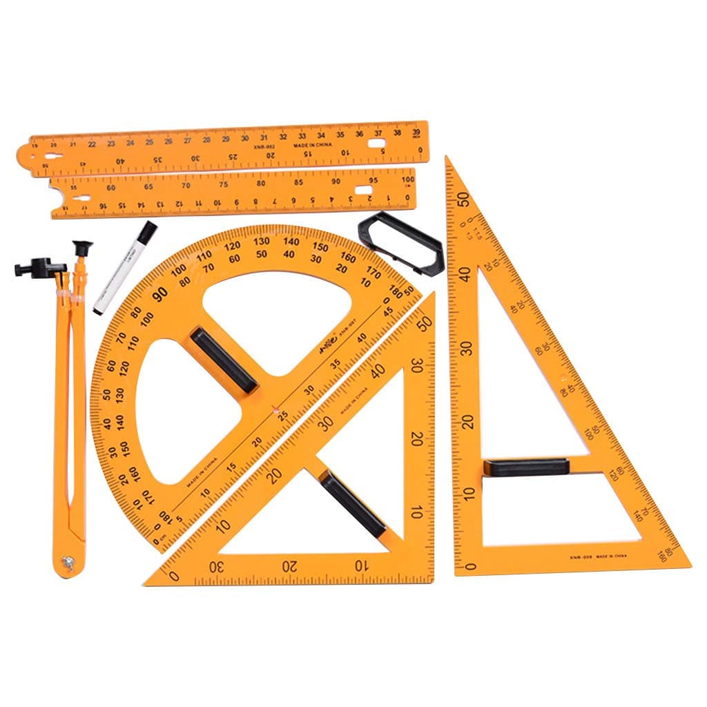 Yuxiale Multifunction Teaching Ruler Set Triangle Compasses Protractor Measurement Ruler Math Geometry Tools