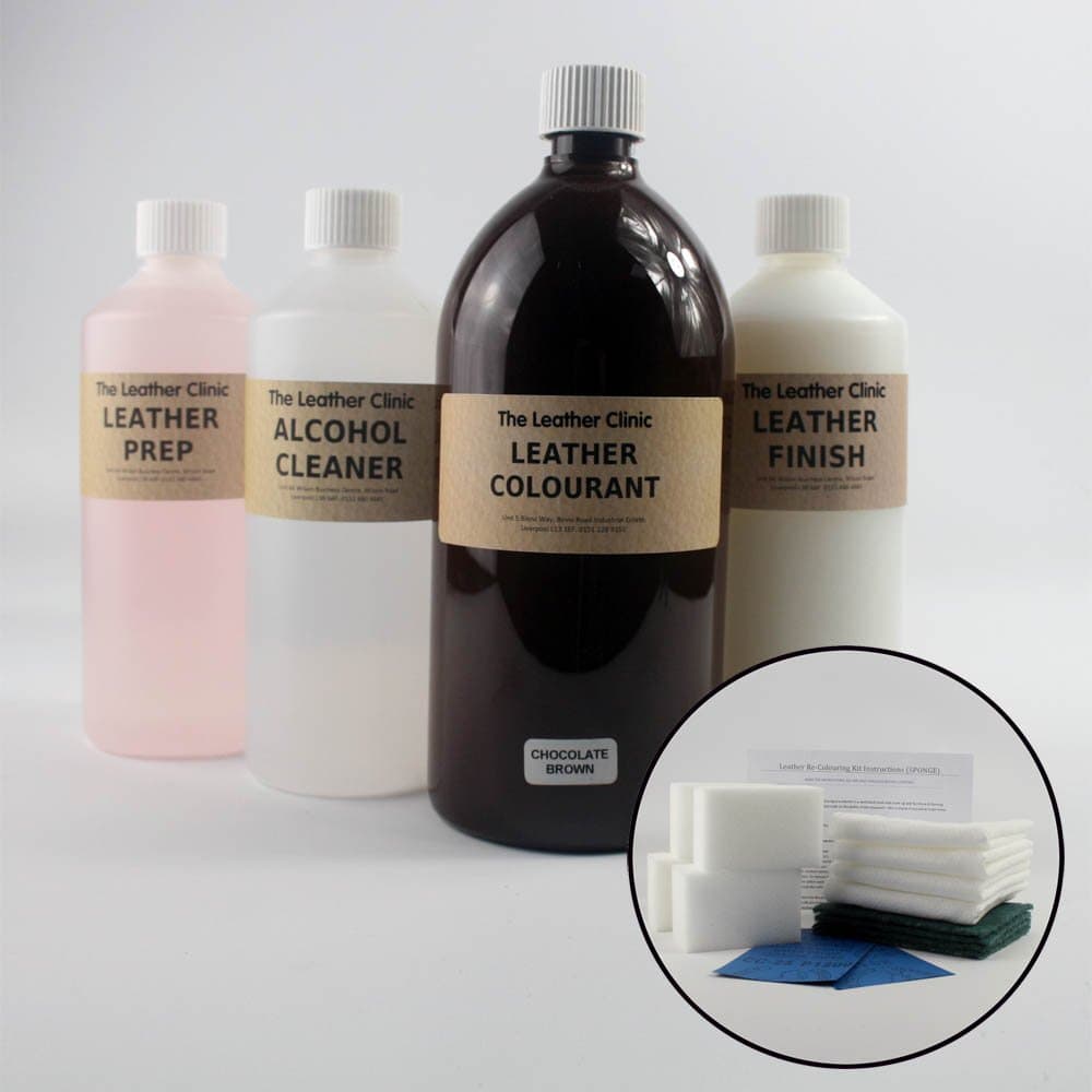 Full Leather Re-Colouring Kit 60ml for Sofas, Jackets, Armchairs, Car Interiors etc (Black)