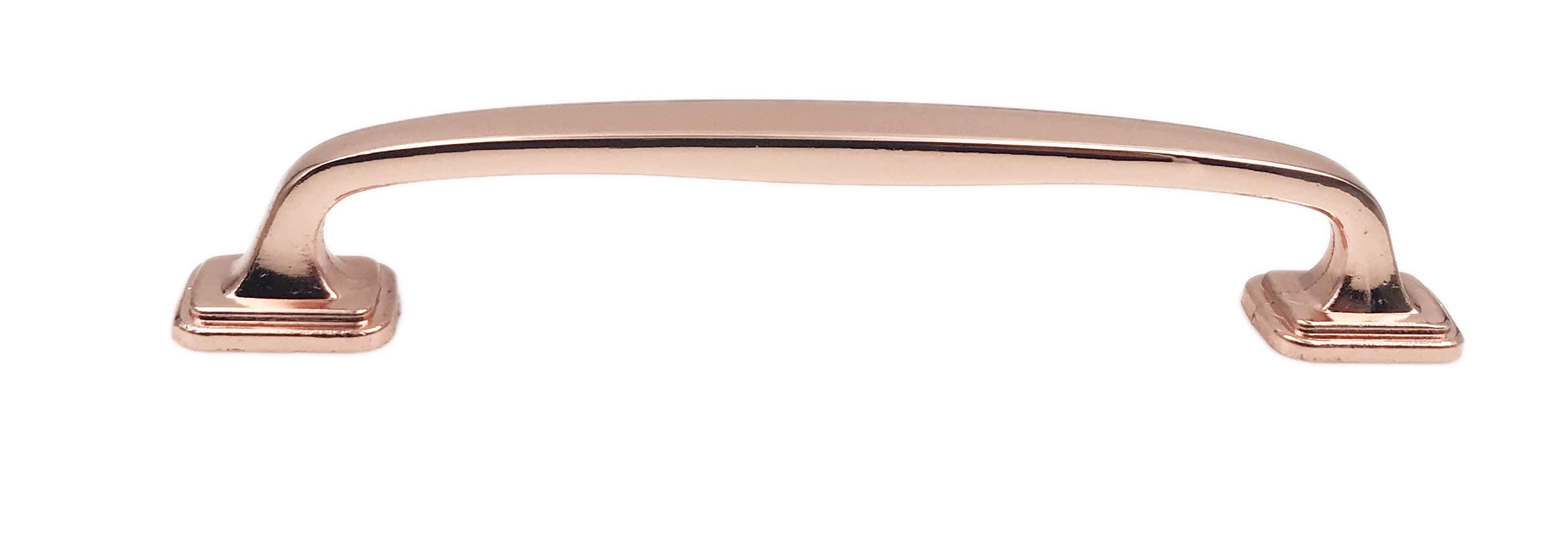 Copper Curved, Square Ends 5" Spread Drawer Handle, Cabinet Handle, Kitchen Drawer Pull - Pack of 12