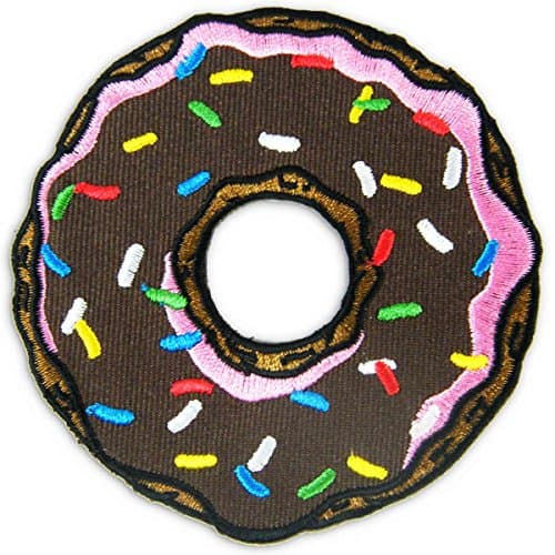 Brown Doughnut Donut Embroidered Iron on Patch #O